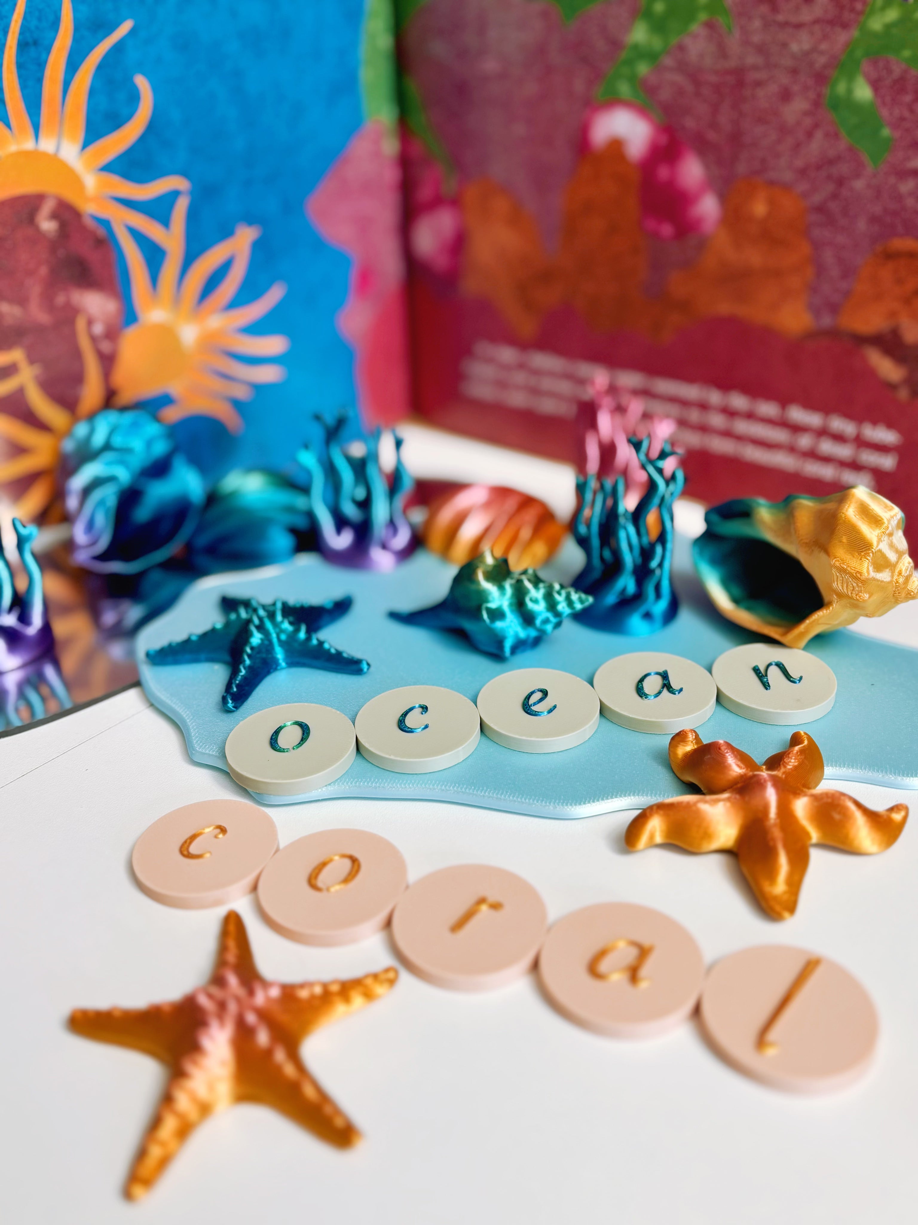 kite & kreek waterproof alphabet sensory materials