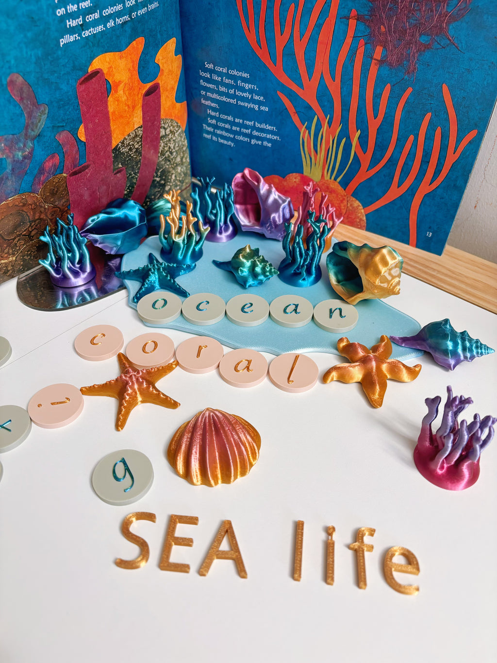 kite & kreek waterproof alphabet sensory materials